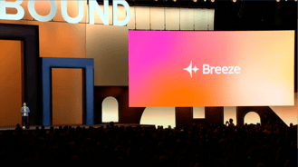 Breeze displayed on a screen on stage at INBOUND 2024